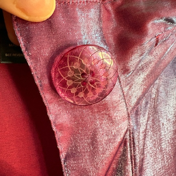 Ali Miles Shimmering Purple Button Down Shirt 3X - Picture 9 of 16